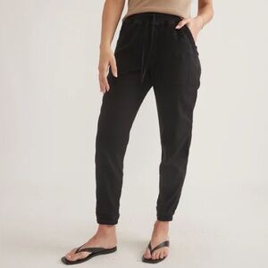 Marine Layer (M) Luna Jogger in Black- High Waist, Elastic Waist, Relaxed Fit